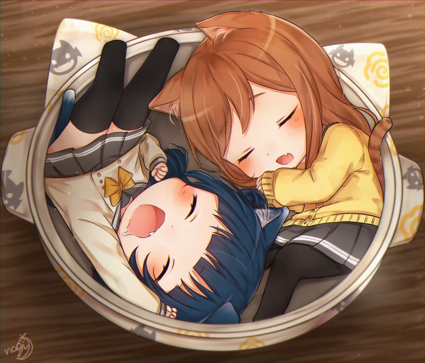 tsushima yoshiko and kunikida hanamaru (love live! and 1 more) drawn by mkzk_nagi
