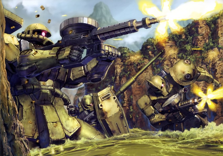 zaku ii, zaku ii f/j, and zaku i (gundam and 1 more)
