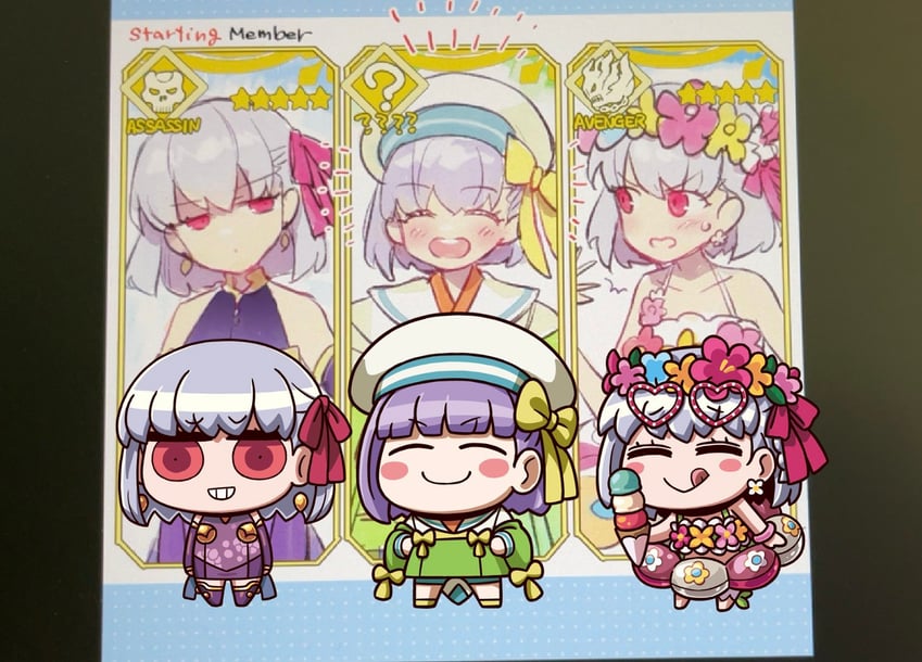 kama and kazuradrop (fate and 2 more) drawn by redrop and riyo_(lyomsnpmp)
