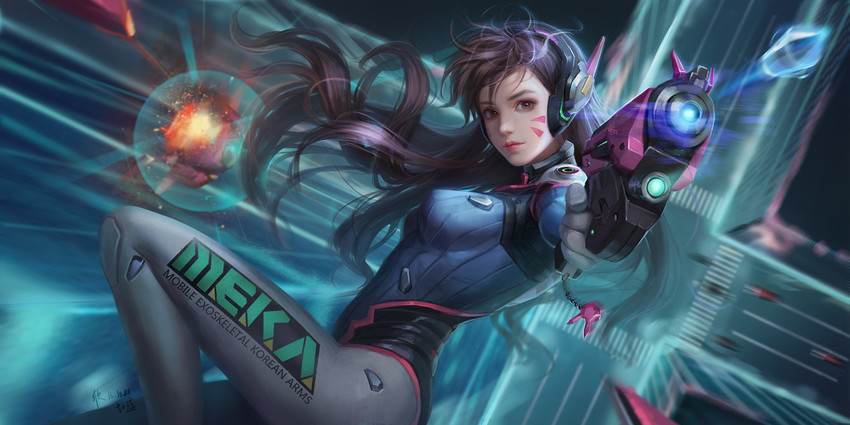d.va (overwatch and 1 more) drawn by xiner