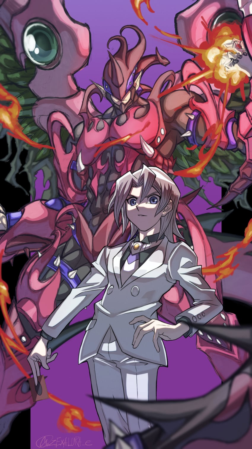 edo phoenix and destiny hero - destroyer phoenix enforcer (yu-gi-oh! and 1 more) drawn by zealmaker