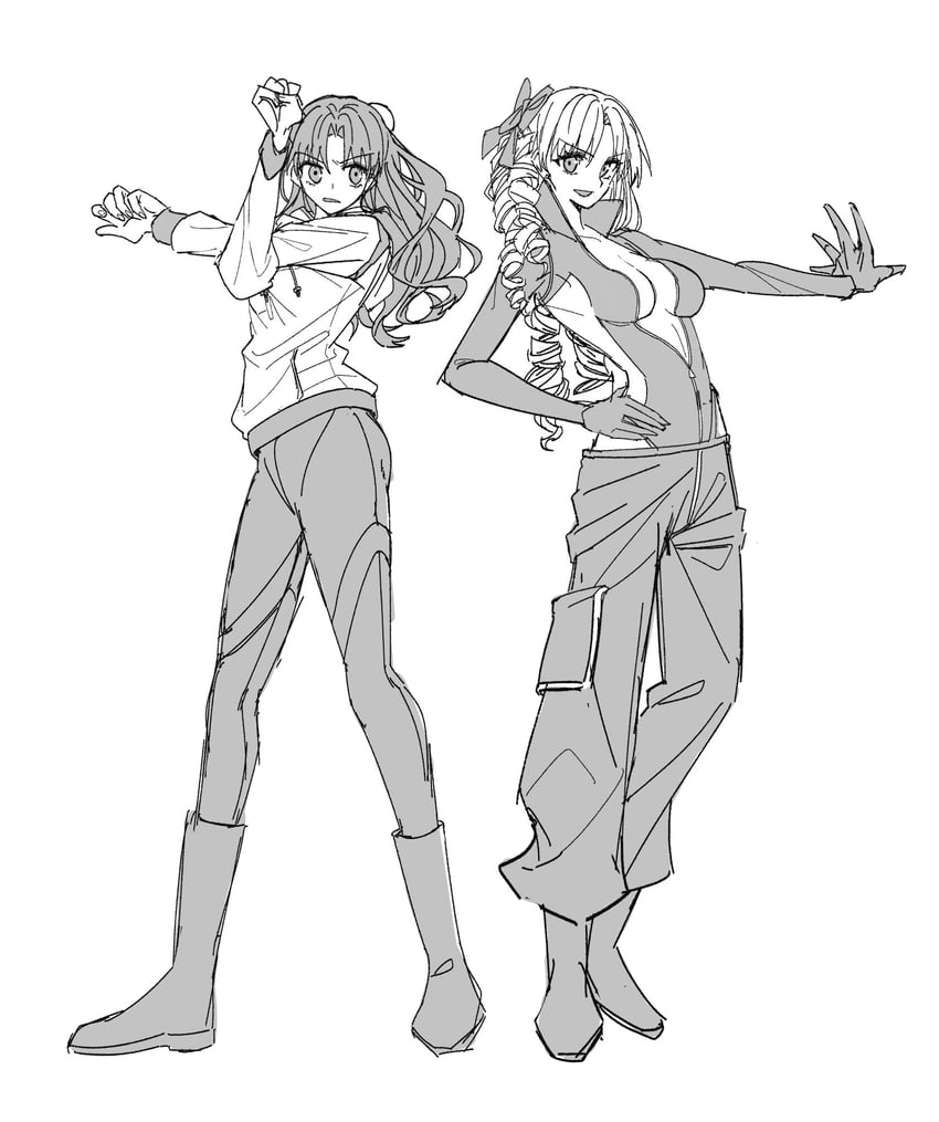 tohsaka rin and luviagelita edelfelt (fate and 2 more) drawn by ruko072