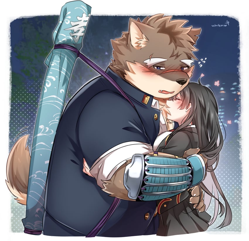 protagonist 2 and moritaka (tokyo afterschool summoners) drawn by whiteniar