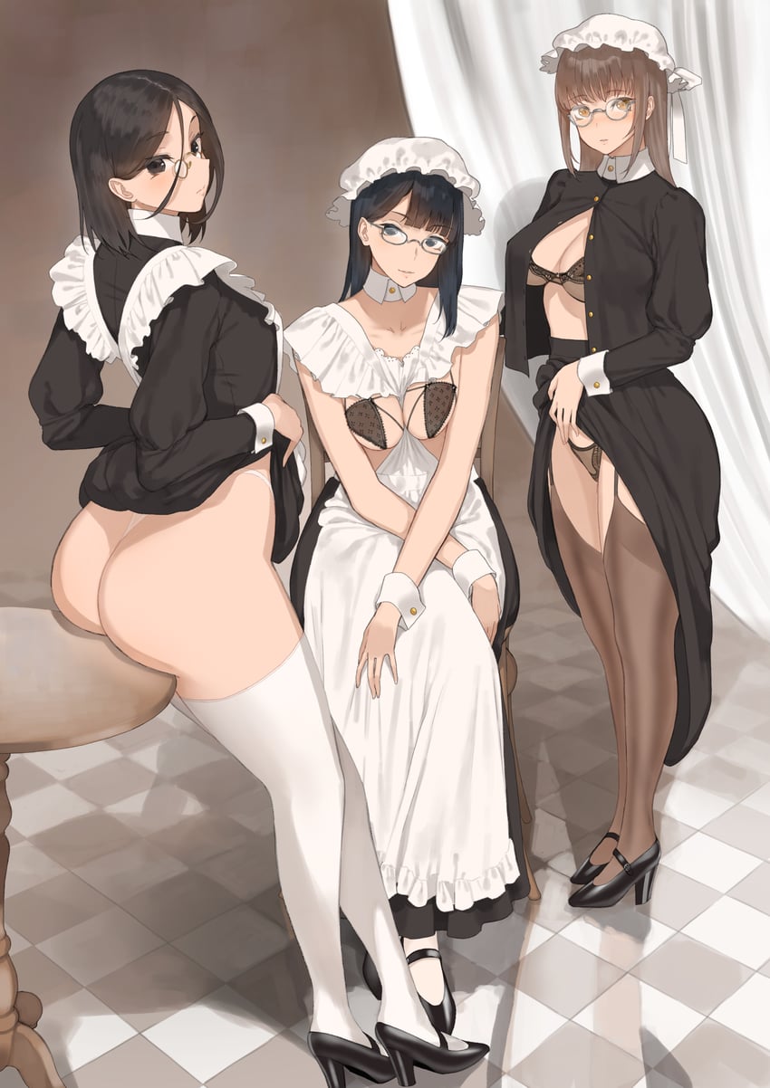 sara, kei, and nora (original) drawn by throtem