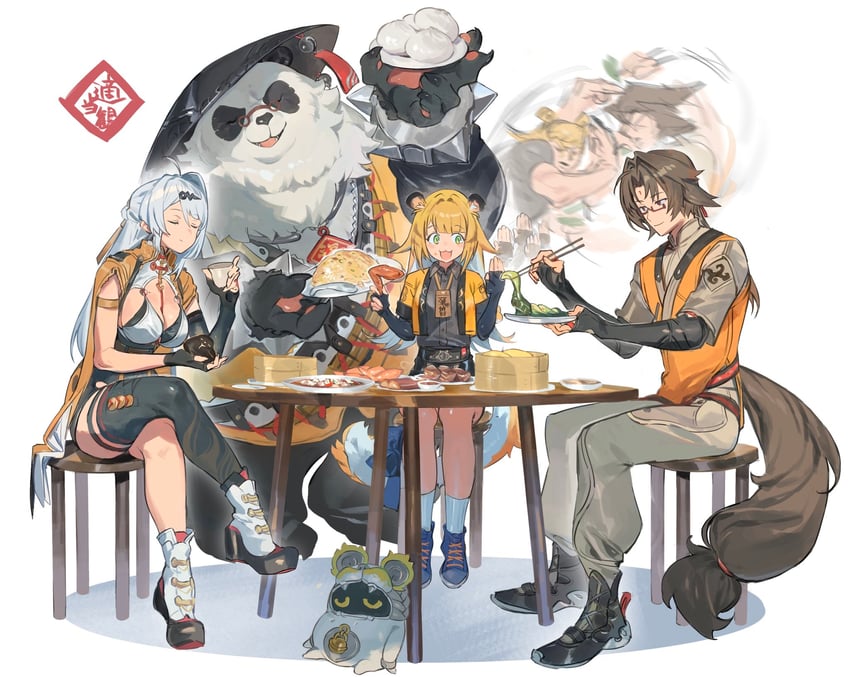 yixuan, ju fufu, pan yinhu, ye shiyuan, and belion (zenless zone zero) drawn by hashibiro_kou_(garapiko_p)