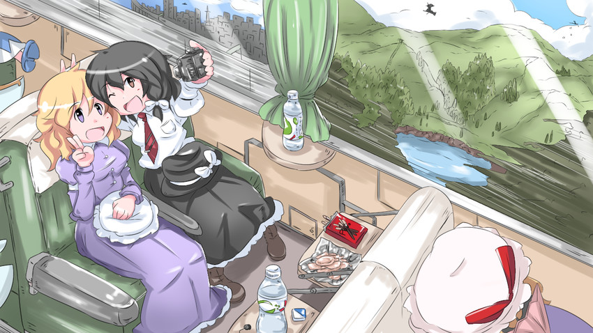 kirisame marisa, cirno, yakumo yukari, usami renko, and maribel hearn (touhou) drawn by kikurage_(sugi222)