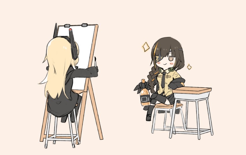 m16a1 and m4 sopmod ii (girls' frontline) drawn by ganesagi