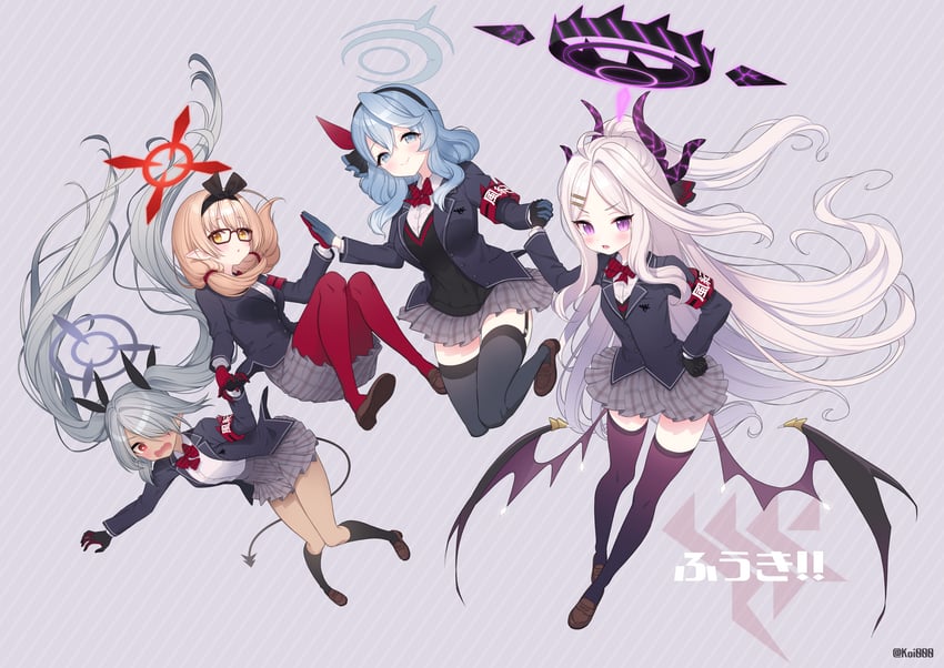 hina, ako, iori, and chinatsu (blue archive) drawn by nishiki_koi