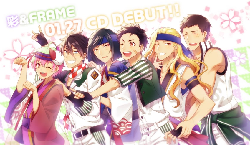 shingen seiji, akuno hideo, kimura ryu, nekoyanagi kirio, kiyosumi kuro, and 1 more (idolmaster and 1 more) drawn by shiron_(shiro_n)