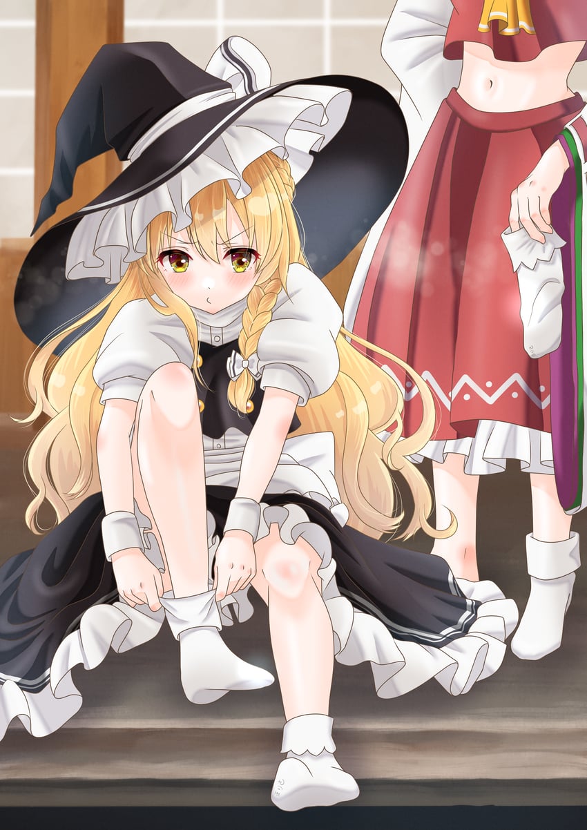 hakurei reimu and kirisame marisa (touhou and 1 more) drawn by umigamezo