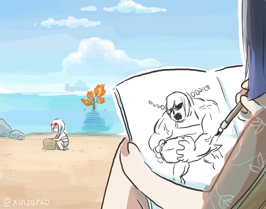 shenhe, yelan, and azhdaha (genshin impact) drawn by xinzoruo