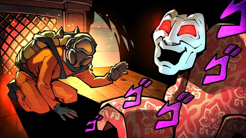 worker and masked (jojo no kimyou na bouken and 4 more) drawn by dav_(krooked_glasses)
