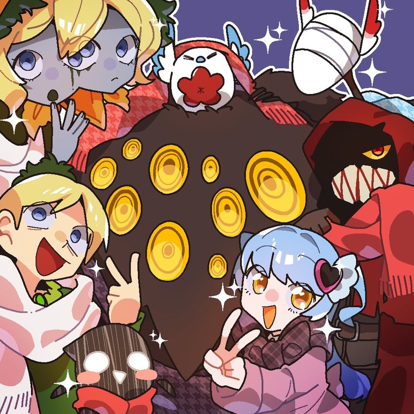 punishing bird, queen of hatred, big bird, little red riding hooded mercenary, judgement bird, and 2 more (project moon and 1 more) drawn by tomatomari