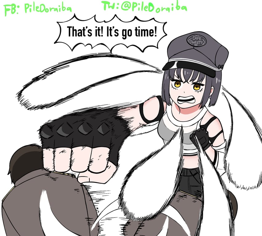 commander and milk (goddess of victory: nikke) drawn by piledriver_(piledoraiba)