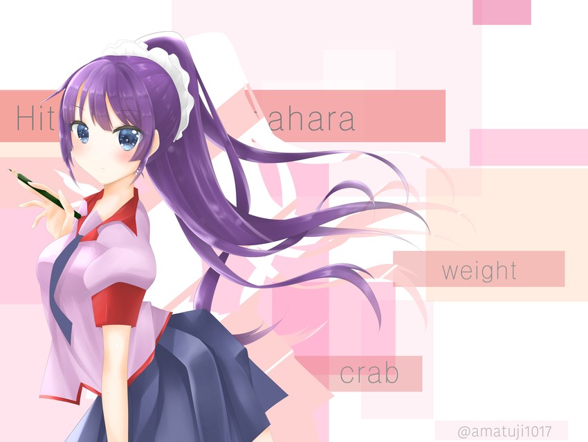 senjougahara hitagi (monogatari and 1 more) drawn by amatsuji