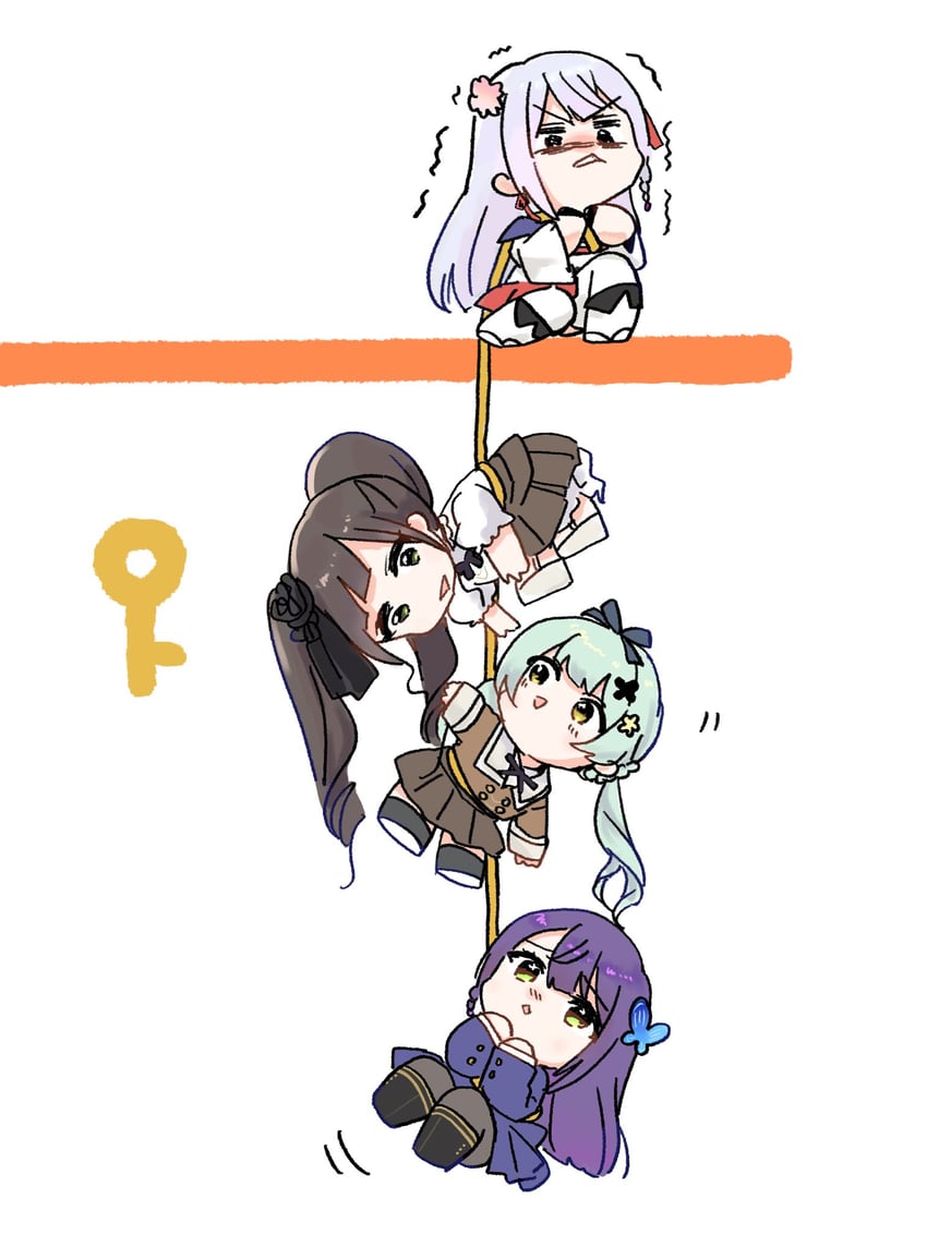 funada kiito, funada ui, kamigoori marimo, and ueda imari (assault lily) drawn by shakeza