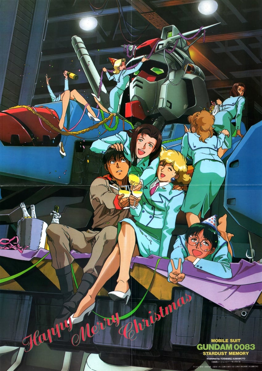 gundam gp-01 zephyranthes, kou uraki, and nina purpleton (gundam and 2 more) drawn by kawamoto_toshihiro
