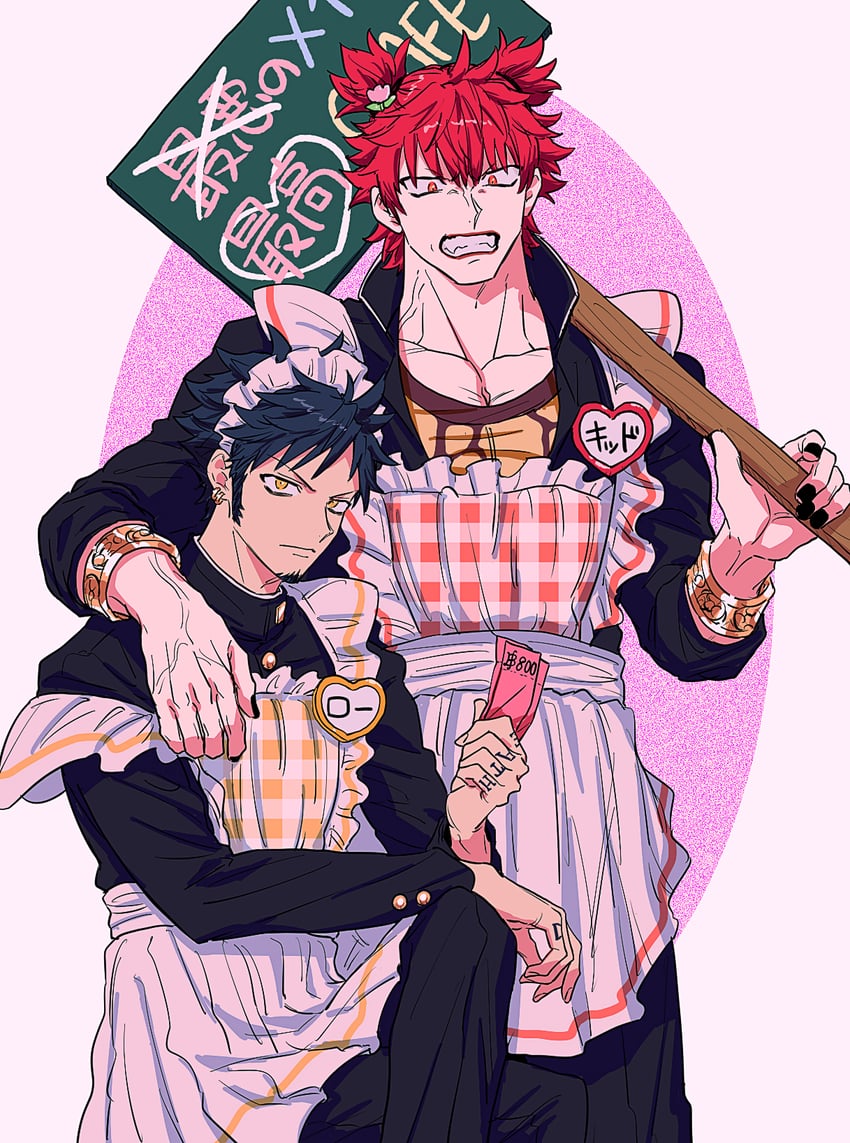 trafalgar law and eustass kid (one piece) drawn by yakumo_(ykm)