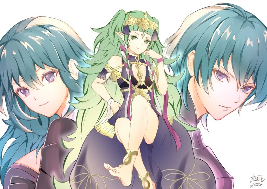 female byleth, male byleth, and sothis (fire emblem and 1 more) drawn by atoatto