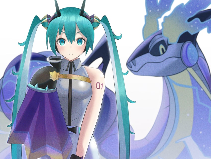 hatsune miku, miraidon, and dragon miku (pokemon and 2 more) drawn by yakitori_(yak1t0ri)