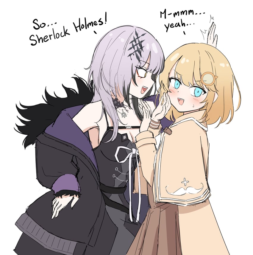 watson amelia and shiori novella (hololive and 1 more) drawn by bakedmonogamy