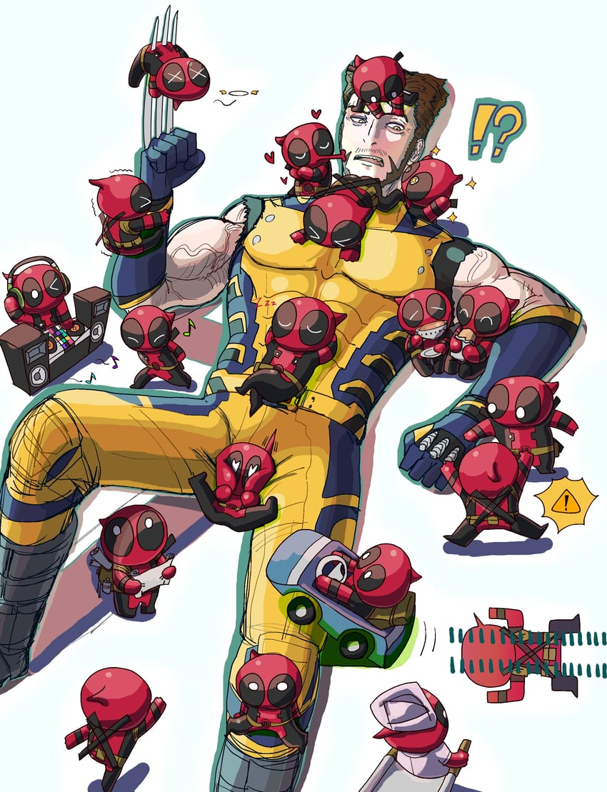 wolverine and deadpool (marvel and 5 more) drawn by ohniku0141029