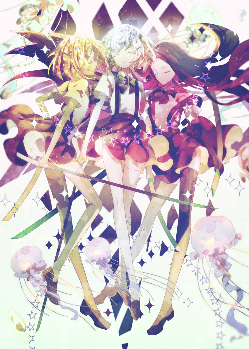 diamond, bort, and yellow diamond (houseki no kuni) drawn by yasato