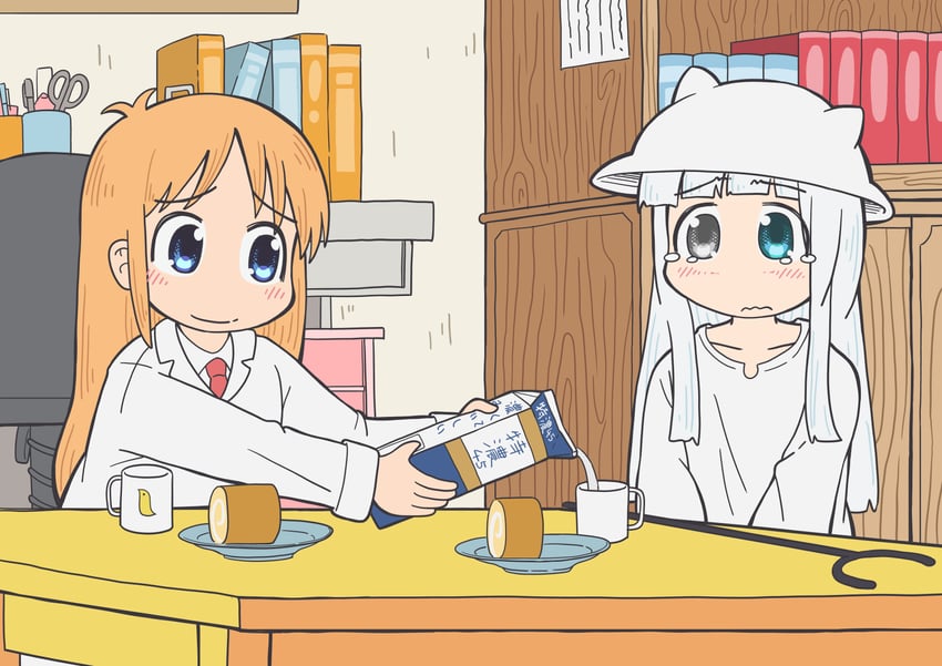 professor shinonome and the gardener (nichijou and 1 more) drawn by mushroomsucy