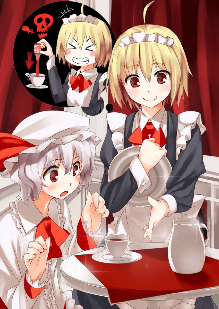 remilia scarlet and flandre scarlet (touhou) drawn by pino_(birthdayparty)