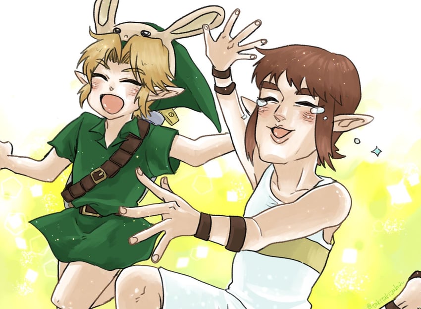link, young link, and postman (the legend of zelda and 1 more) drawn by takitakizabun