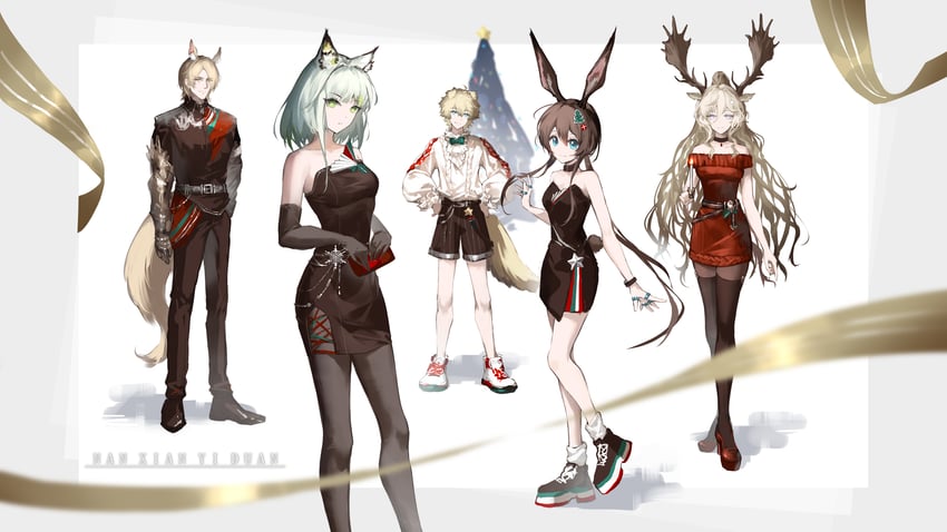 amiya, kal'tsit, tequila, viviana, and mlynar (arknights) drawn by nanxianyiduan