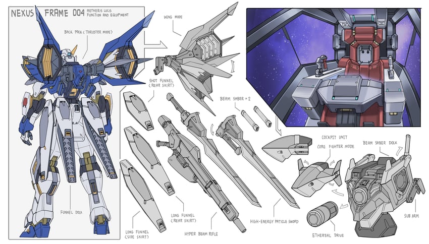 core fighter and aetheris lucis (original and 1 more) drawn by zen_(jirakun)