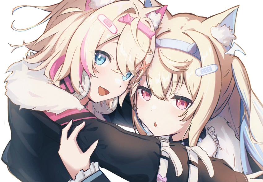 fuwawa abyssgard and mococo abyssgard (hololive and 1 more) drawn by oki_no_fuji