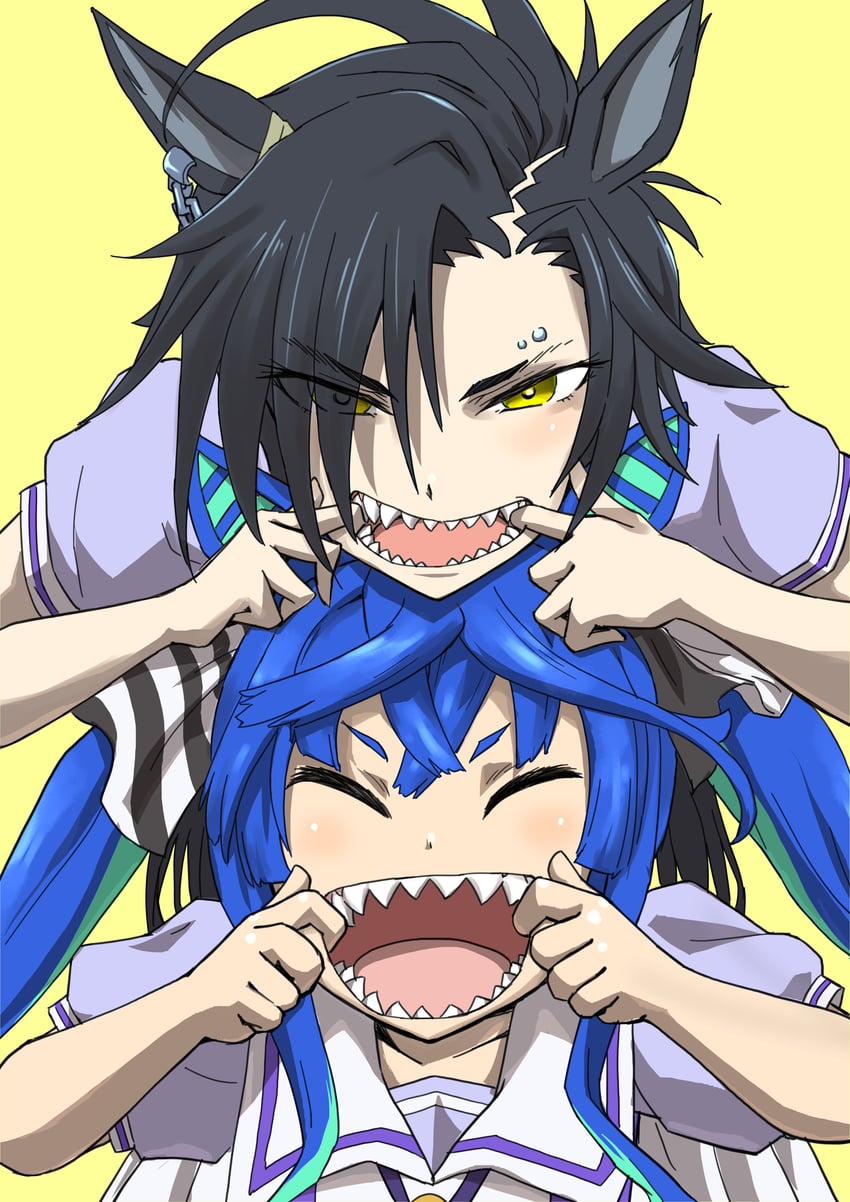 twin turbo and air shakur (umamusume) drawn by damos_(child_flame)