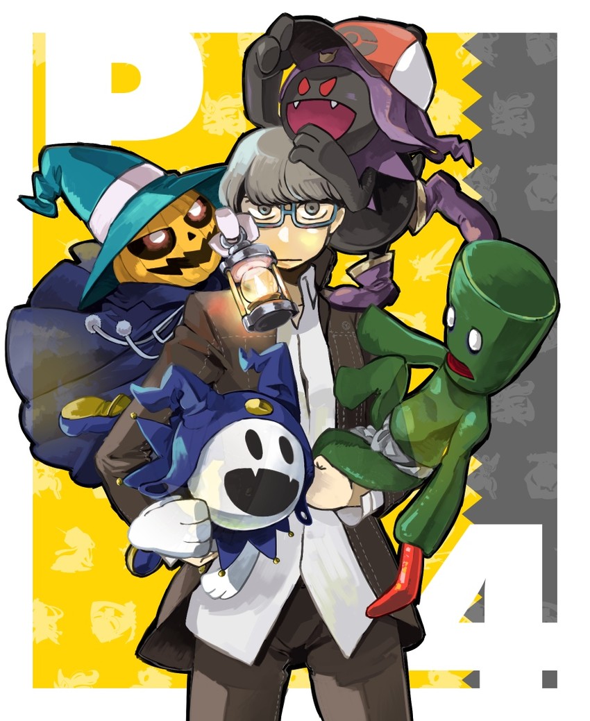 narukami yu, jack frost, pyro jack, black frost, and mokoi (persona and 1 more) drawn by yukataro