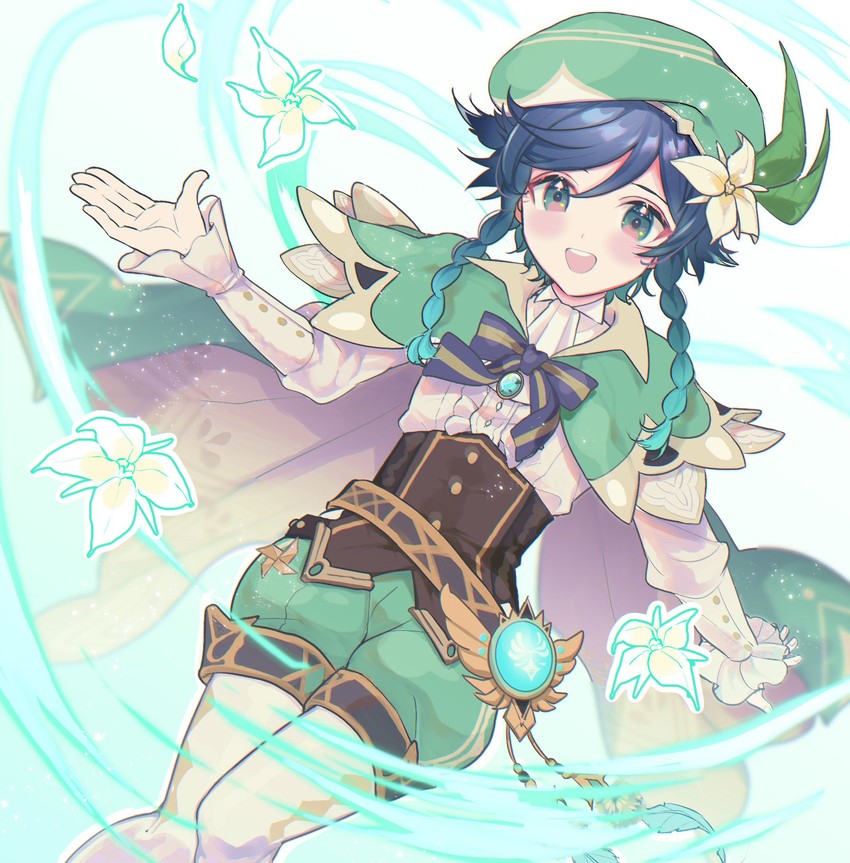 venti (genshin impact) drawn by ina_(t_play1125) and petankoside