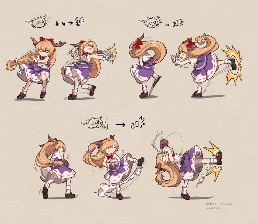 ibuki suika and jamie siu (touhou and 2 more) drawn by nero_augustus