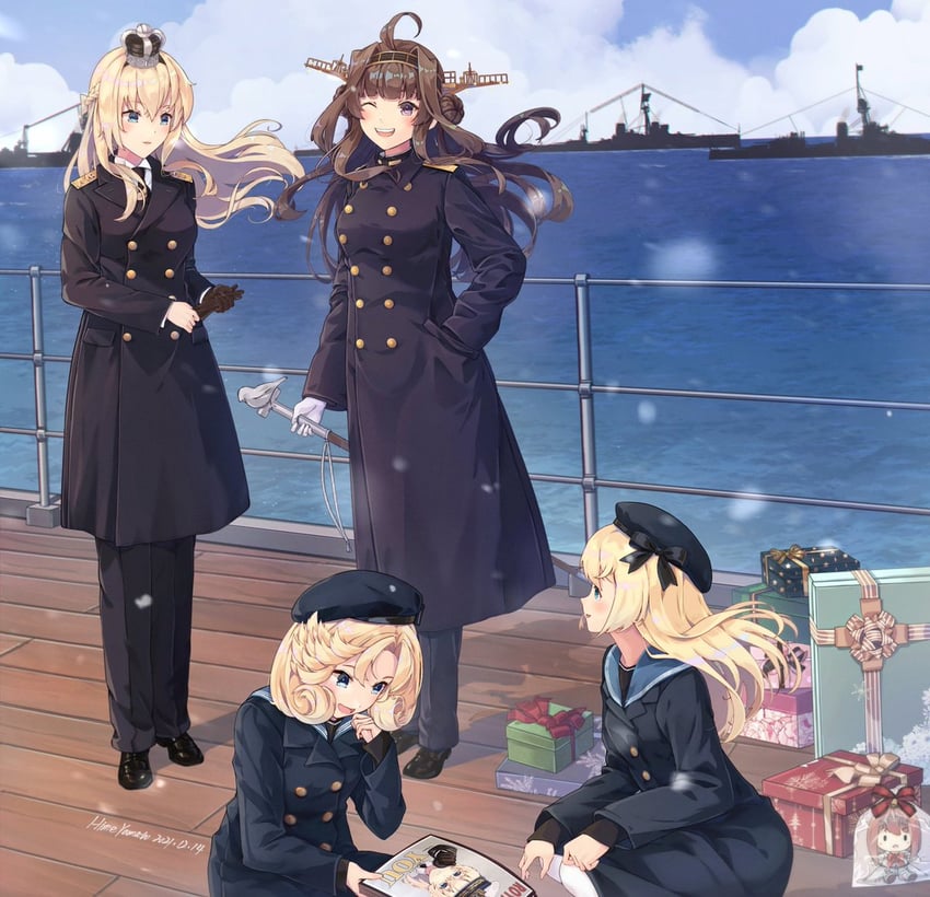 kongou, warspite, kongou kai ni, jervis, ark royal, and 1 more (kantai collection) drawn by himeyamato