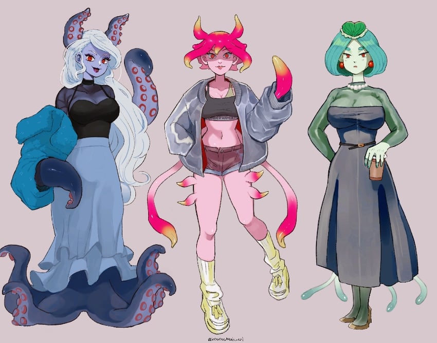 medusa, marina, and molly (omori) drawn by ippaiotabe_mkw