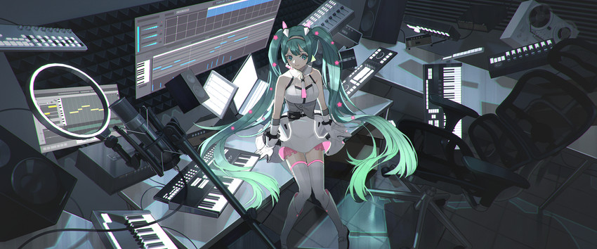 hatsune miku (vocaloid and 1 more) drawn by nakai_(nnnjpg)