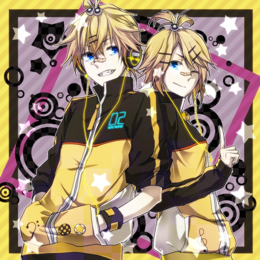 kagamine rin and kagamine len (vocaloid and 2 more) drawn by fukkin_(hukkyunzzz)