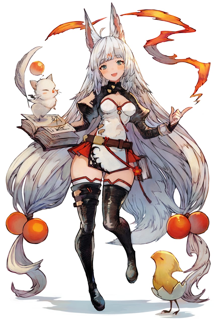 warrior of light, moogle, and kotonoha yukino (original and 3 more) drawn by kemomin_nosuke