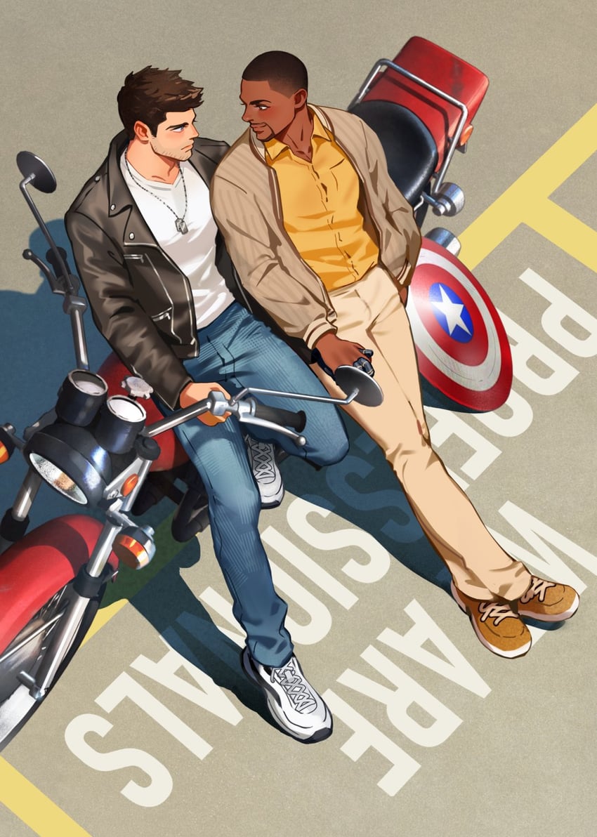 bucky barnes and sam wilson (marvel and 3 more) drawn by baicoco2