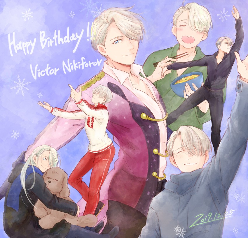viktor nikiforov and makkachin (yuri!!! on ice) drawn by takeshi_(mononohu20)