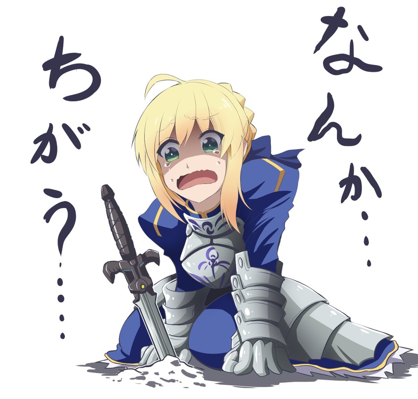 artoria pendragon and saber (fate and 4 more) drawn by fujitaka_nasu
