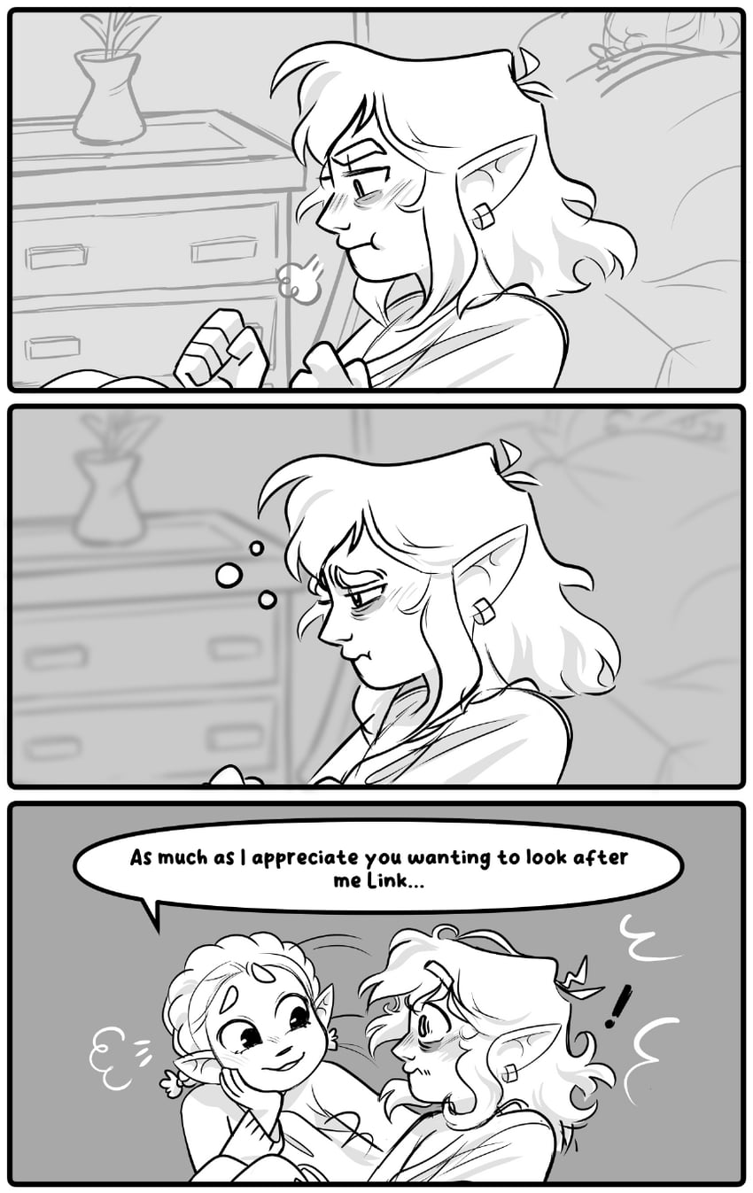 link and princess zelda (the legend of zelda and 1 more) drawn by raysdrawlings