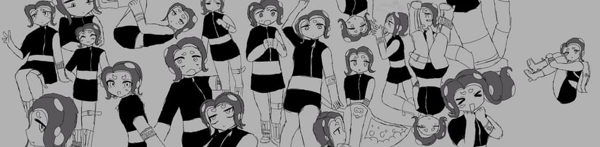 octoling player character, octoling girl, agent 8, big man, and punishing bird (vocaloid and 5 more)
