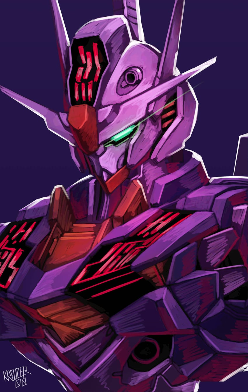 gundam aerial (gundam and 1 more) drawn by kreuzer_00