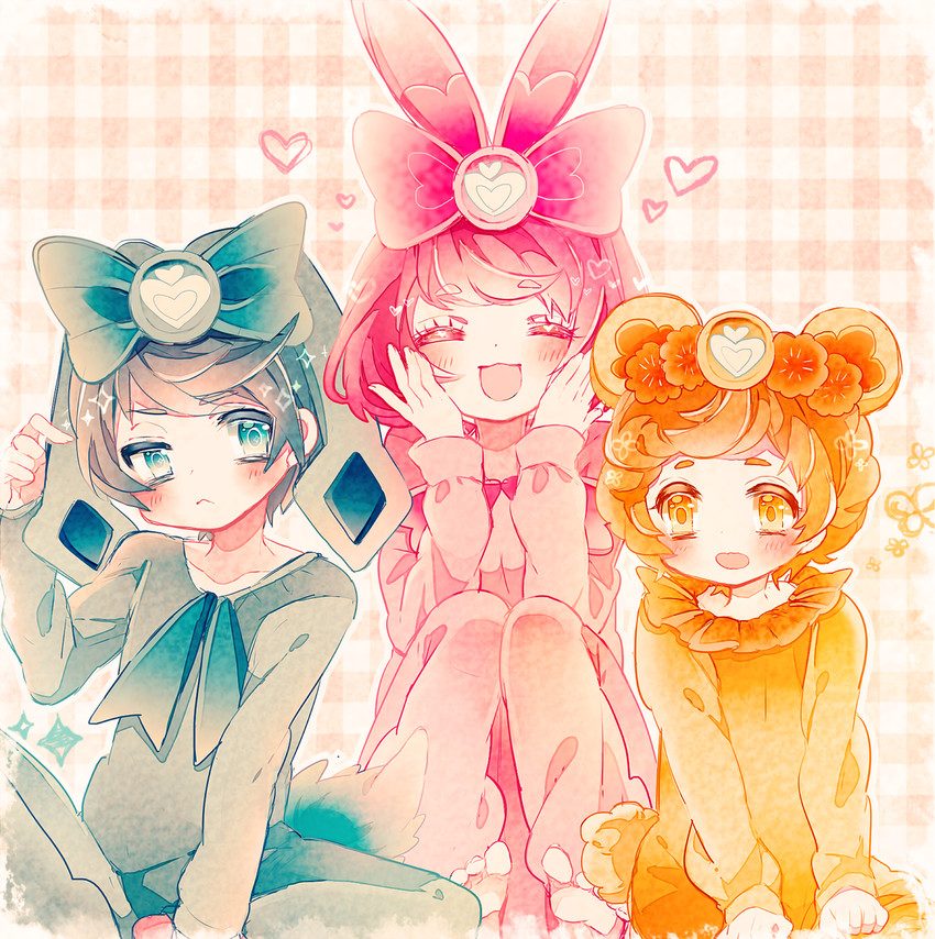 rakeru, sharuru, and rance (precure and 1 more) drawn by yuucho_(cololal)