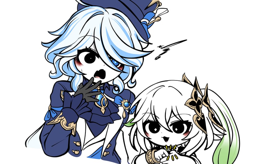 furina and nahida (genshin impact) drawn by uncolorcube
